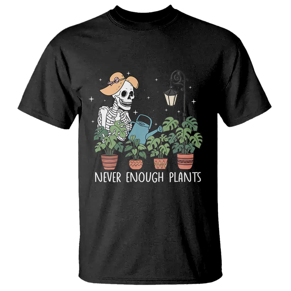 Skeleton Monstera Lover T Shirt Never Enough Plants - Wonder Print Shop