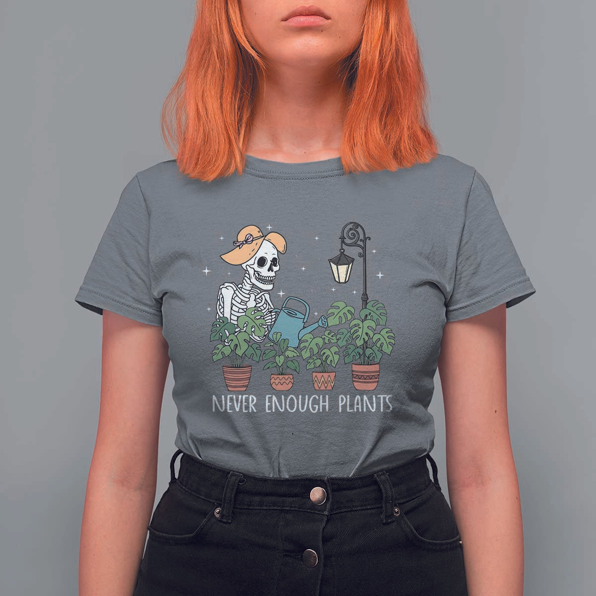 Skeleton Monstera Lover T Shirt For Women Never Enough Plants - Wonder Print Shop