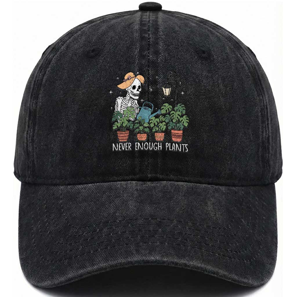 Skeleton Monstera Lover Washed Cotton Baseball Cap Never Enough Plants