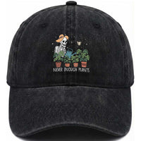 Skeleton Monstera Lover Washed Cotton Baseball Cap Never Enough Plants