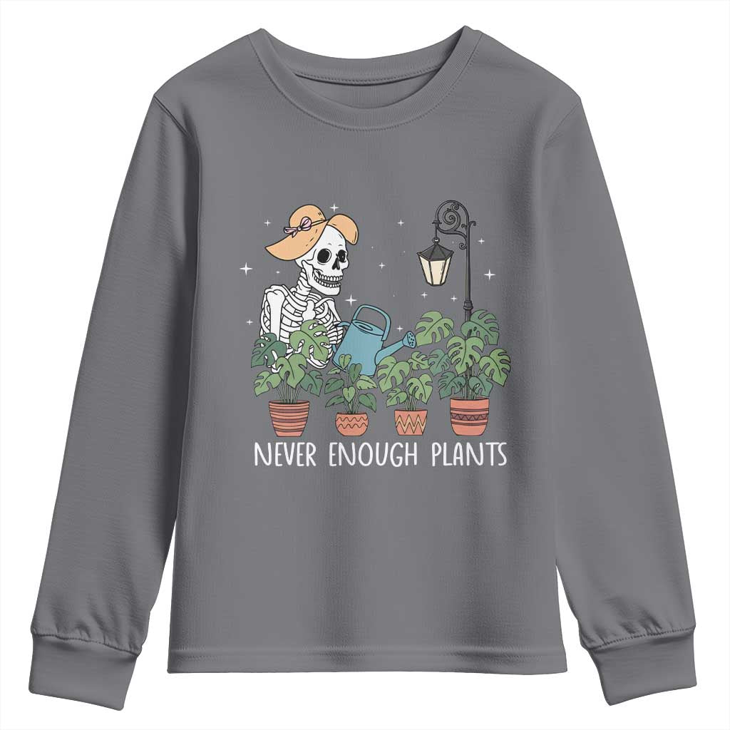 Skeleton Monstera Lover Youth Sweatshirt Never Enough Plants - Wonder Print Shop