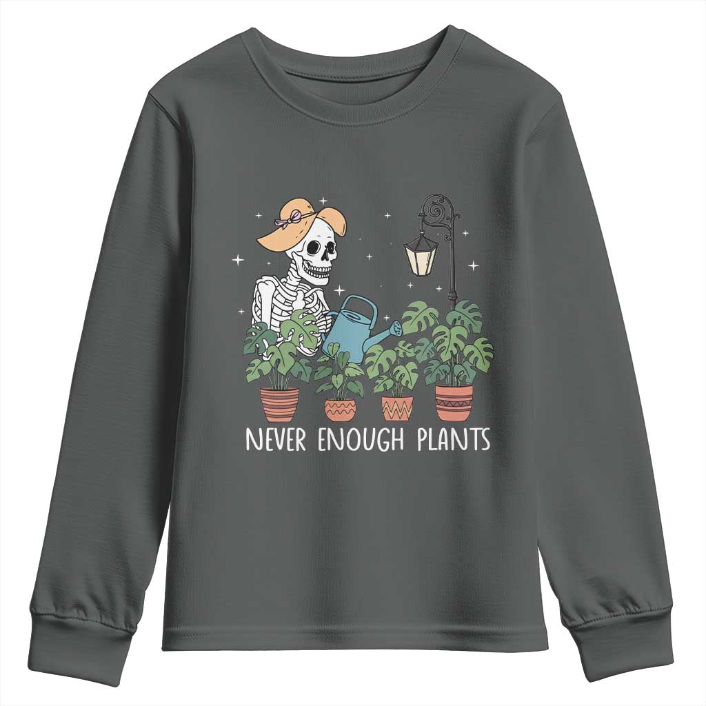 Skeleton Monstera Lover Youth Sweatshirt Never Enough Plants - Wonder Print Shop
