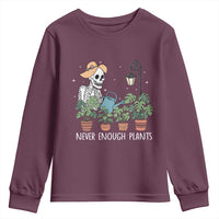 Skeleton Monstera Lover Youth Sweatshirt Never Enough Plants - Wonder Print Shop