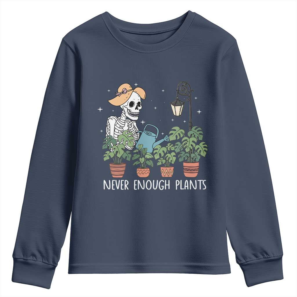 Skeleton Monstera Lover Youth Sweatshirt Never Enough Plants - Wonder Print Shop