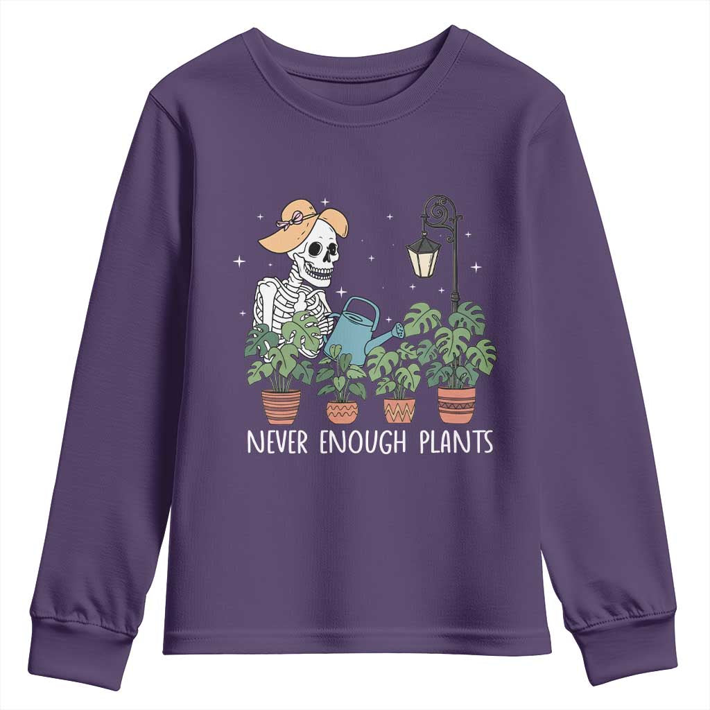 Skeleton Monstera Lover Youth Sweatshirt Never Enough Plants - Wonder Print Shop