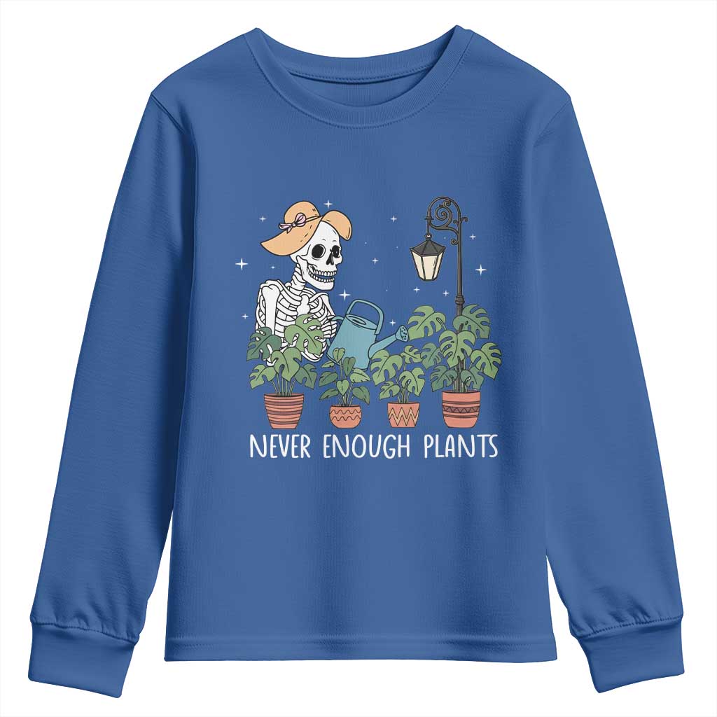 Skeleton Monstera Lover Youth Sweatshirt Never Enough Plants - Wonder Print Shop