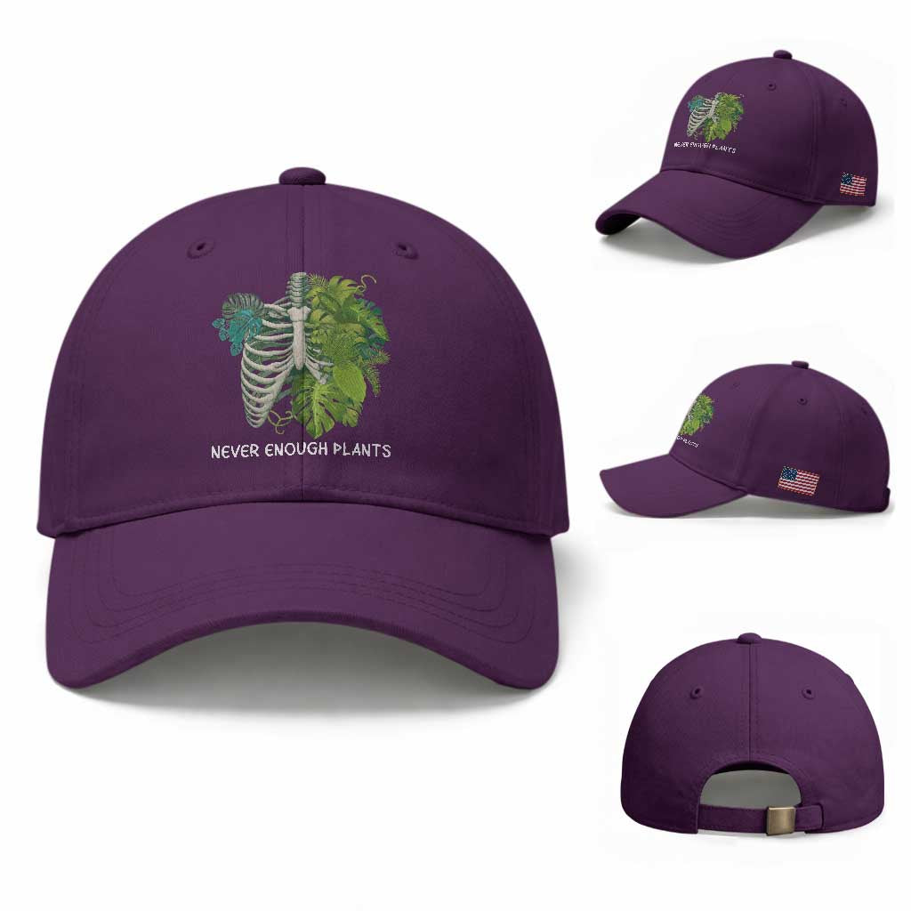 Monstera Plant Body Skeleton Baseball Cap Never Enough Plants