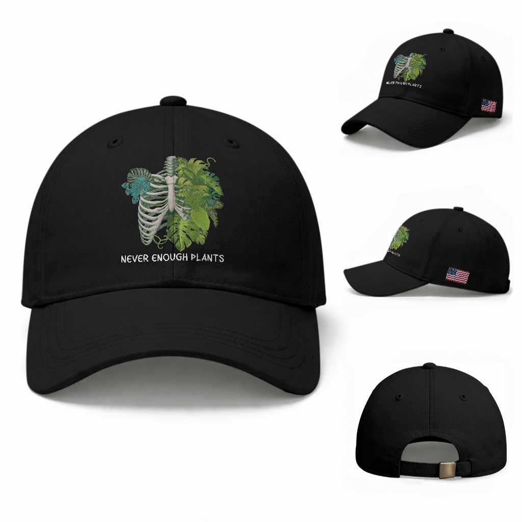 Monstera Plant Body Skeleton Baseball Cap Never Enough Plants