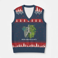 Monstera Plant Body Skeleton V-Neck Knit Sweater Vest Never Enough Plants - Wonder Print Shop