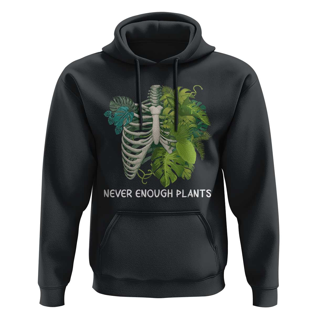 Monstera Plant Body Skeleton Hoodie Never Enough Plants - Wonder Print Shop