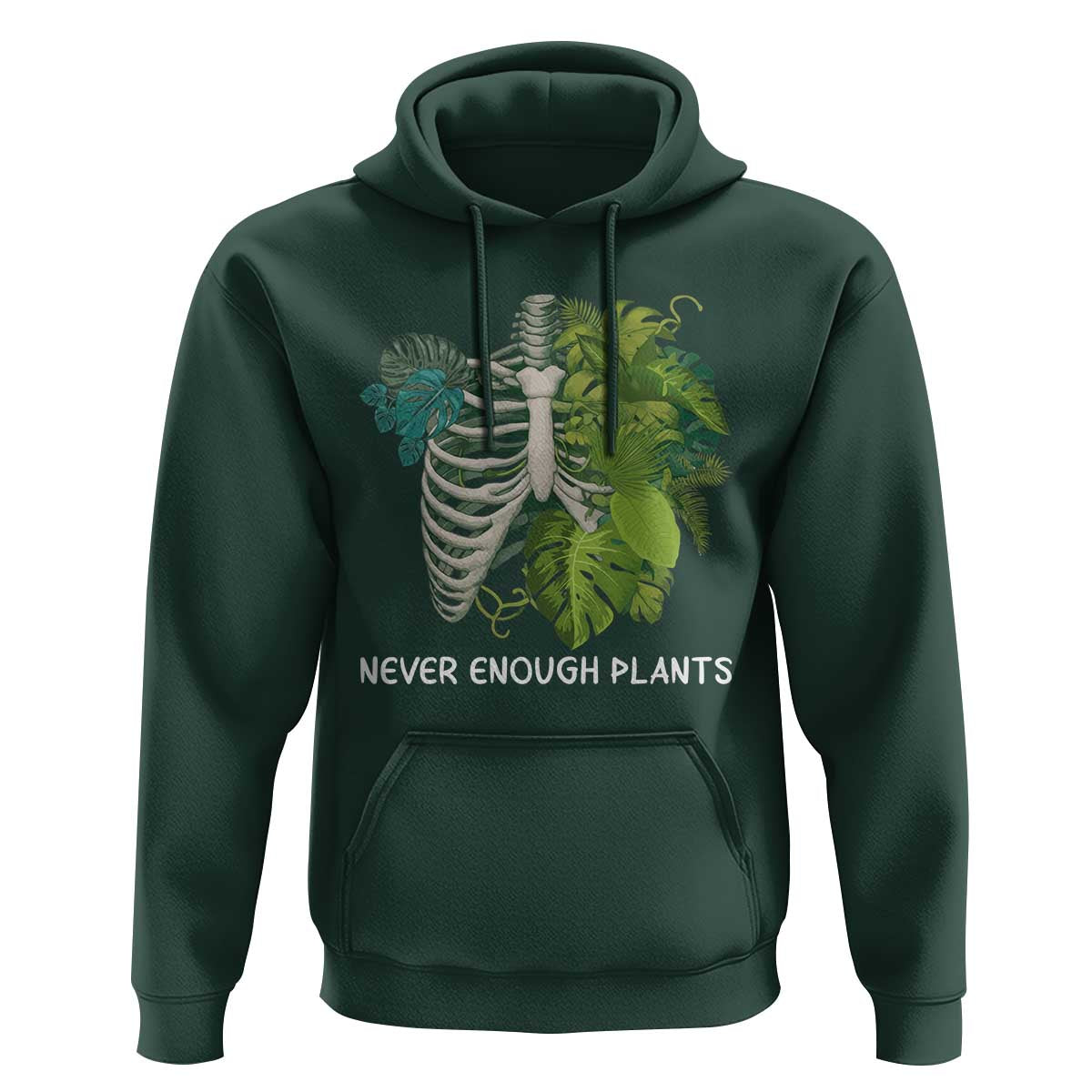 Monstera Plant Body Skeleton Hoodie Never Enough Plants - Wonder Print Shop