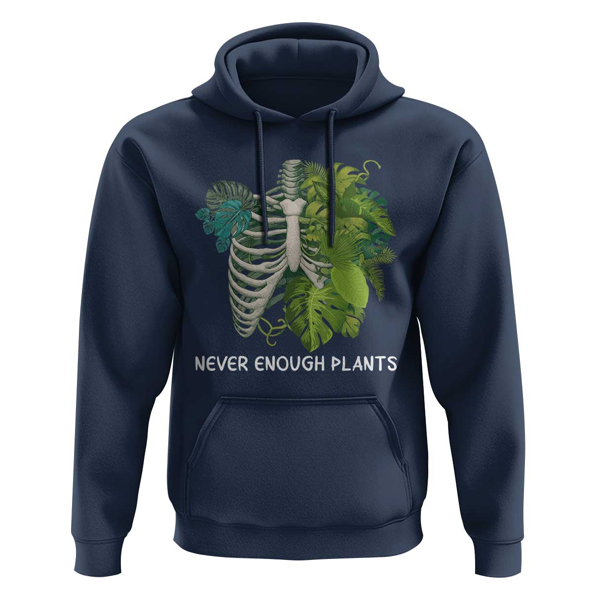 Monstera Plant Body Skeleton Hoodie Never Enough Plants - Wonder Print Shop