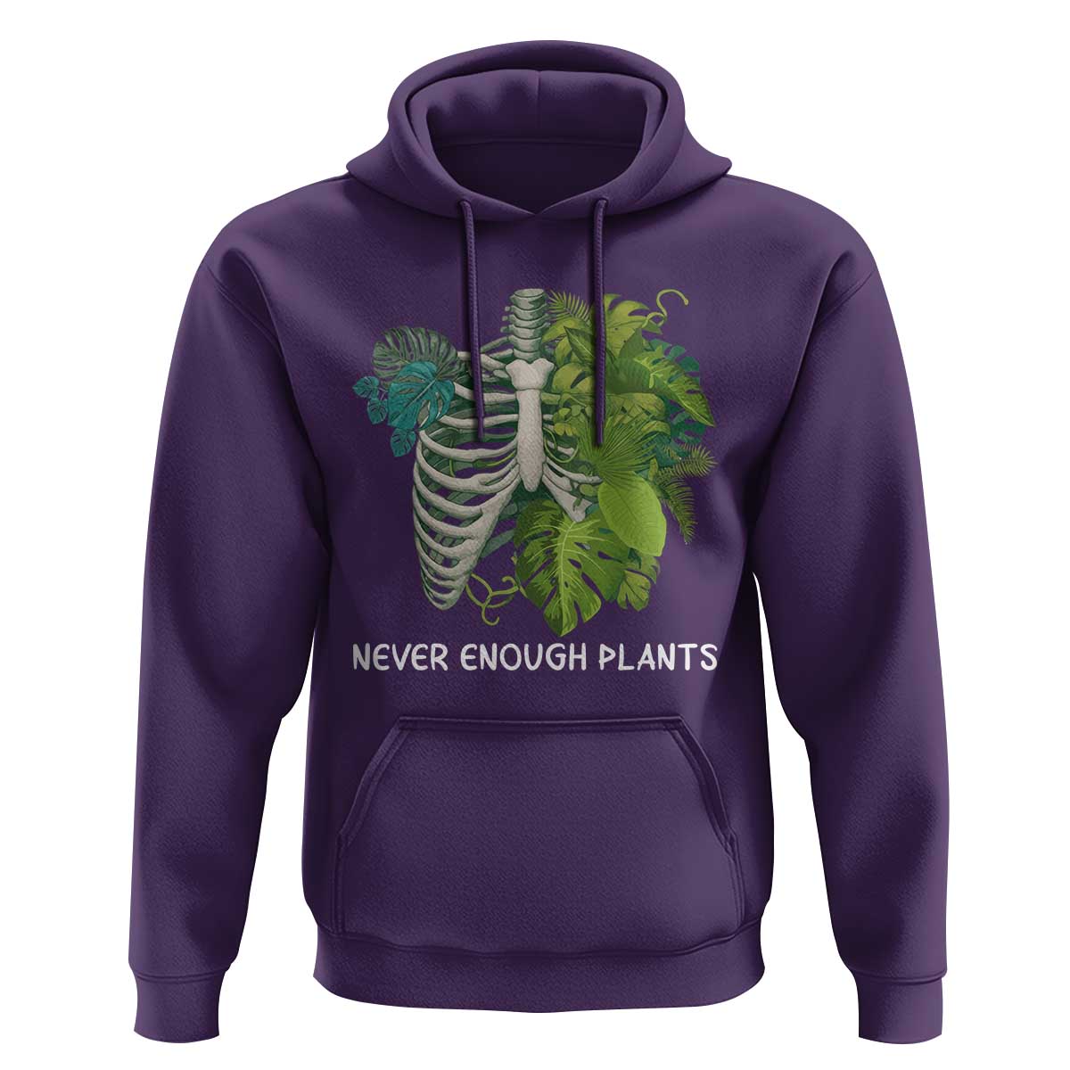 Monstera Plant Body Skeleton Hoodie Never Enough Plants - Wonder Print Shop