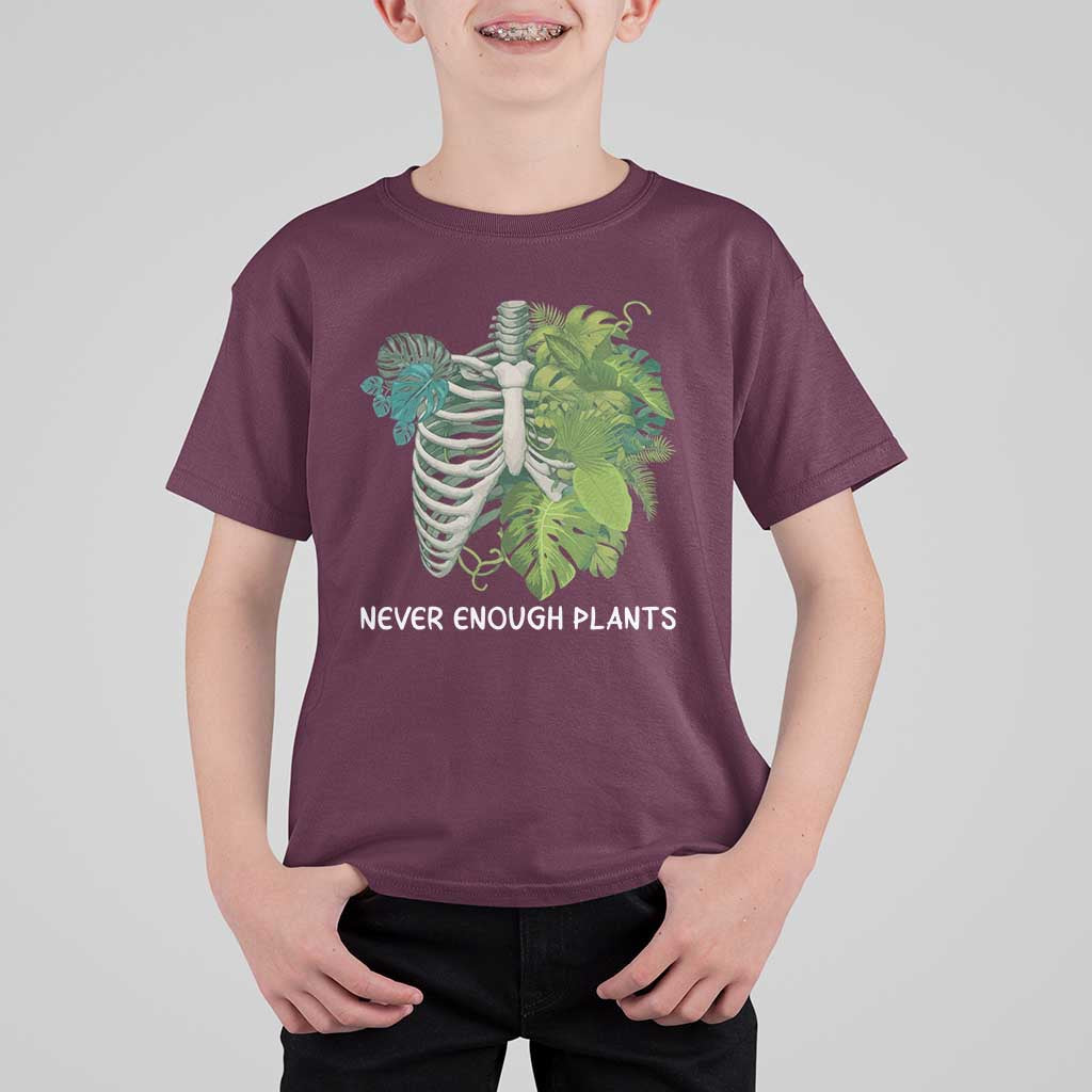 Monstera Plant Body Skeleton T Shirt For Kid Never Enough Plants - Wonder Print Shop