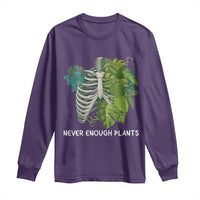 Monstera Plant Body Skeleton Long Sleeve Shirt Never Enough Plants - Wonder Print Shop