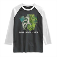 Monstera Plant Body Skeleton Raglan Shirt Never Enough Plants - Wonder Print Shop