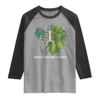 Monstera Plant Body Skeleton Raglan Shirt Never Enough Plants - Wonder Print Shop