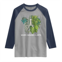 Monstera Plant Body Skeleton Raglan Shirt Never Enough Plants - Wonder Print Shop