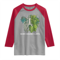 Monstera Plant Body Skeleton Raglan Shirt Never Enough Plants - Wonder Print Shop
