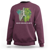 Monstera Plant Body Skeleton Sweatshirt Never Enough Plants - Wonder Print Shop