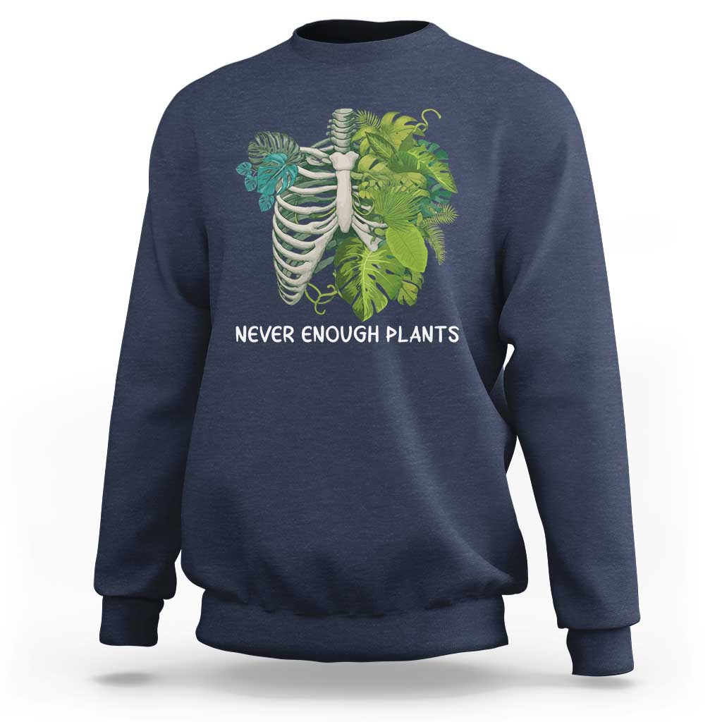 Monstera Plant Body Skeleton Sweatshirt Never Enough Plants - Wonder Print Shop