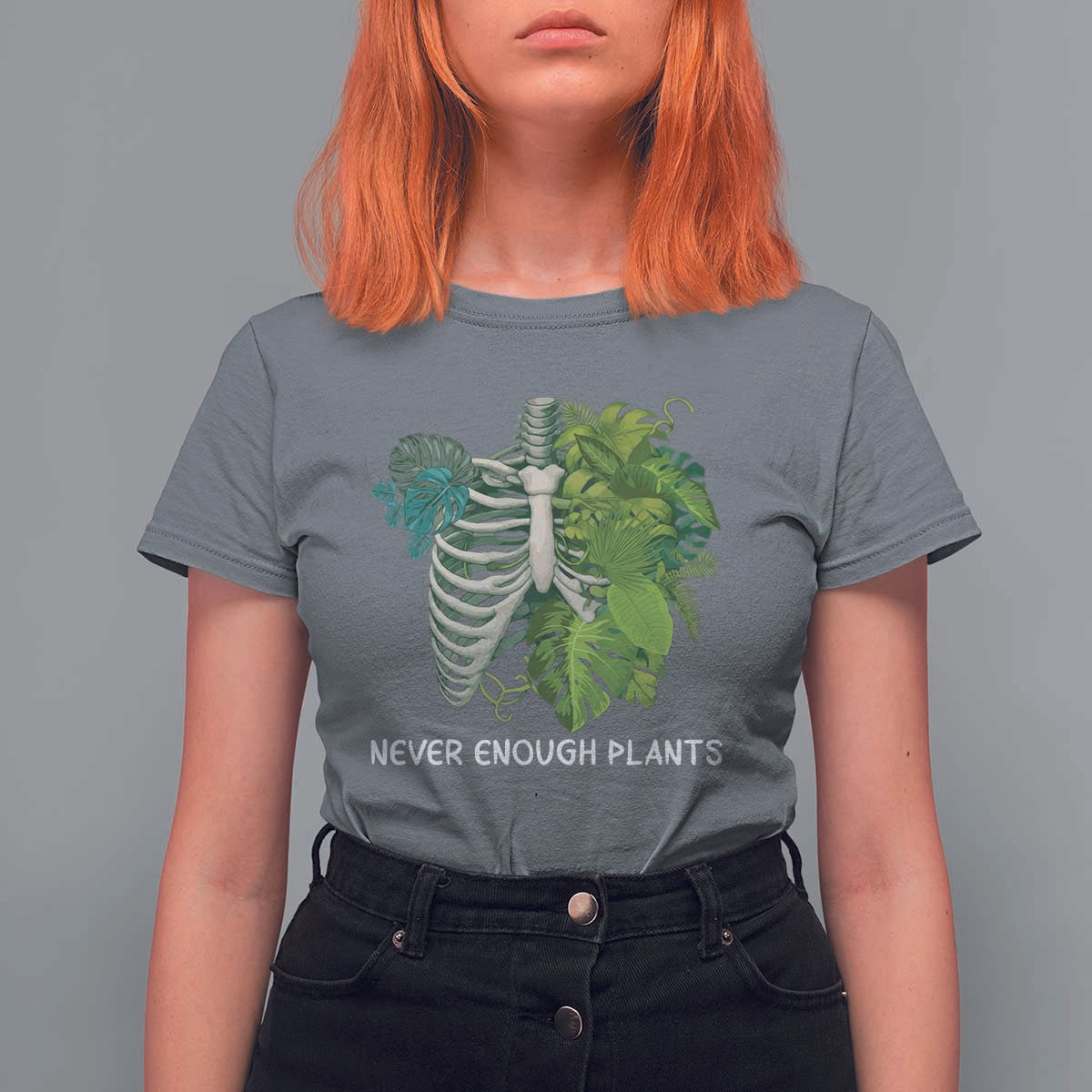 Monstera Plant Body Skeleton T Shirt For Women Never Enough Plants - Wonder Print Shop