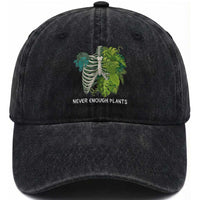 Monstera Plant Body Skeleton Washed Cotton Baseball Cap Never Enough Plants