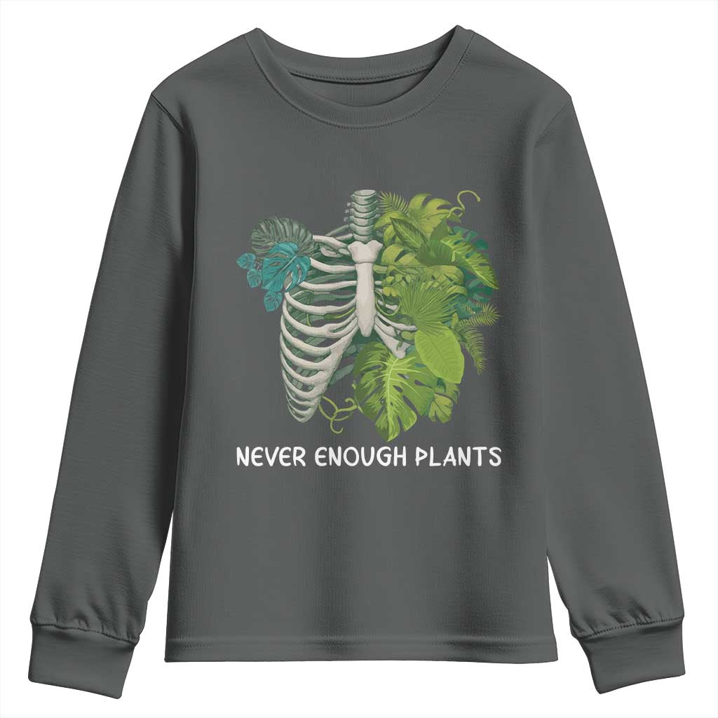 Monstera Plant Body Skeleton Youth Sweatshirt Never Enough Plants - Wonder Print Shop