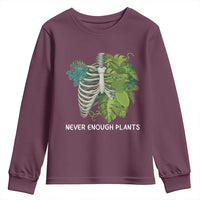 Monstera Plant Body Skeleton Youth Sweatshirt Never Enough Plants - Wonder Print Shop