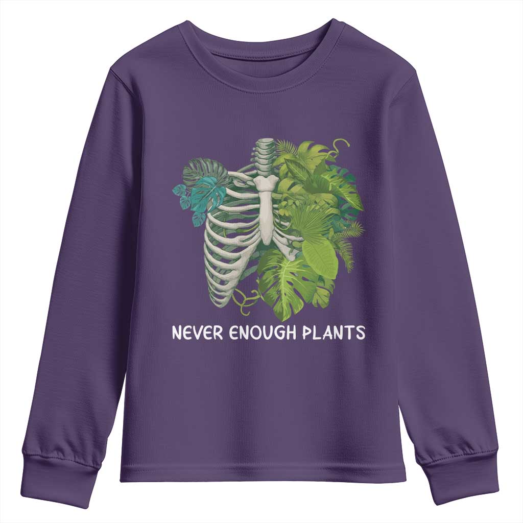 Monstera Plant Body Skeleton Youth Sweatshirt Never Enough Plants - Wonder Print Shop
