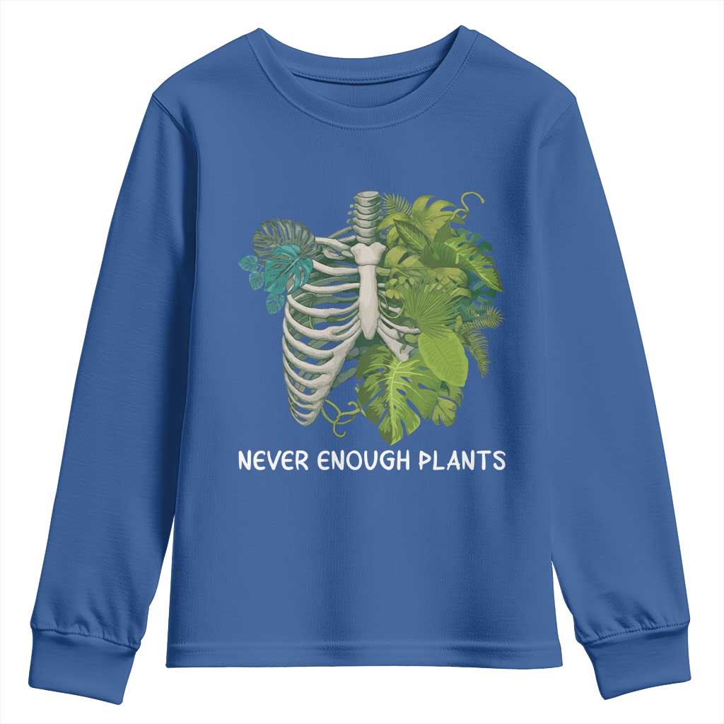 Monstera Plant Body Skeleton Youth Sweatshirt Never Enough Plants - Wonder Print Shop