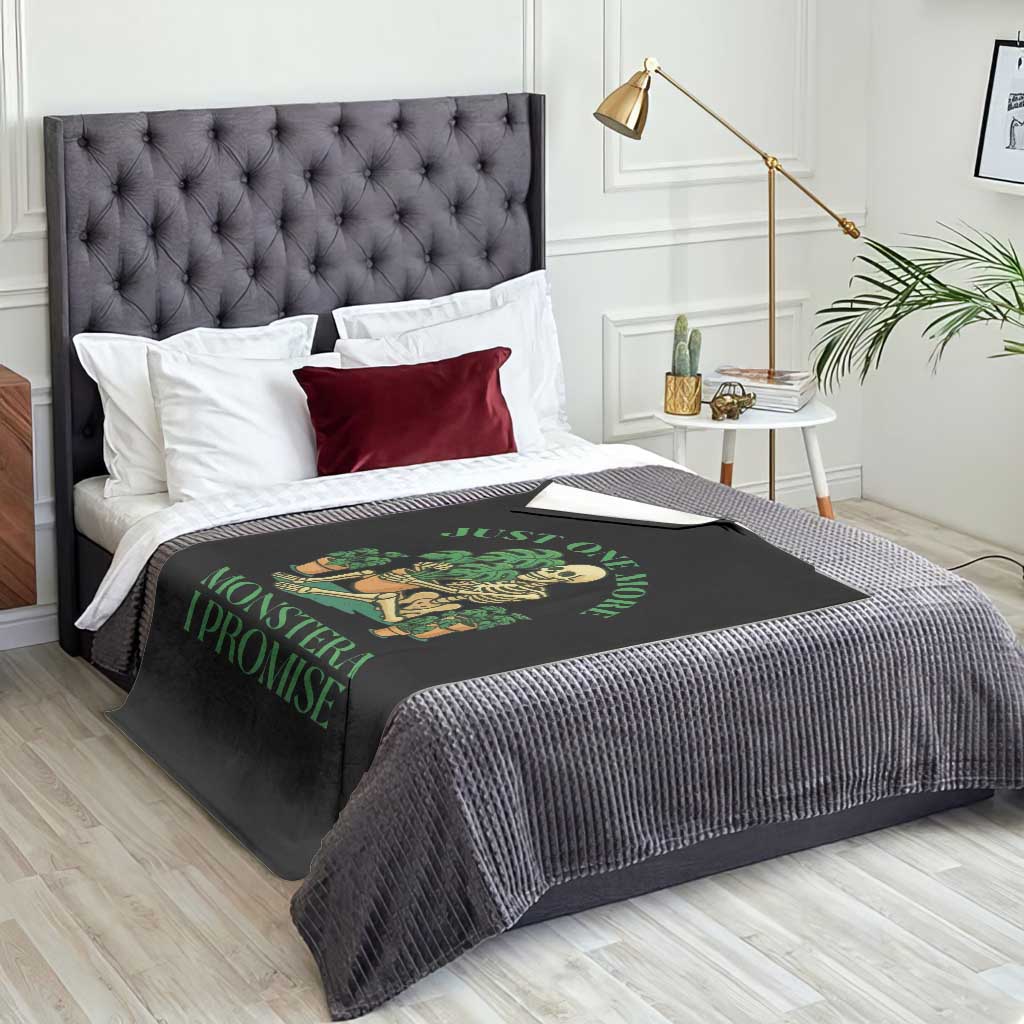 Just One More Monstera Throw Blanket Skeleton Plant Lover Gift - Wonder Print Shop