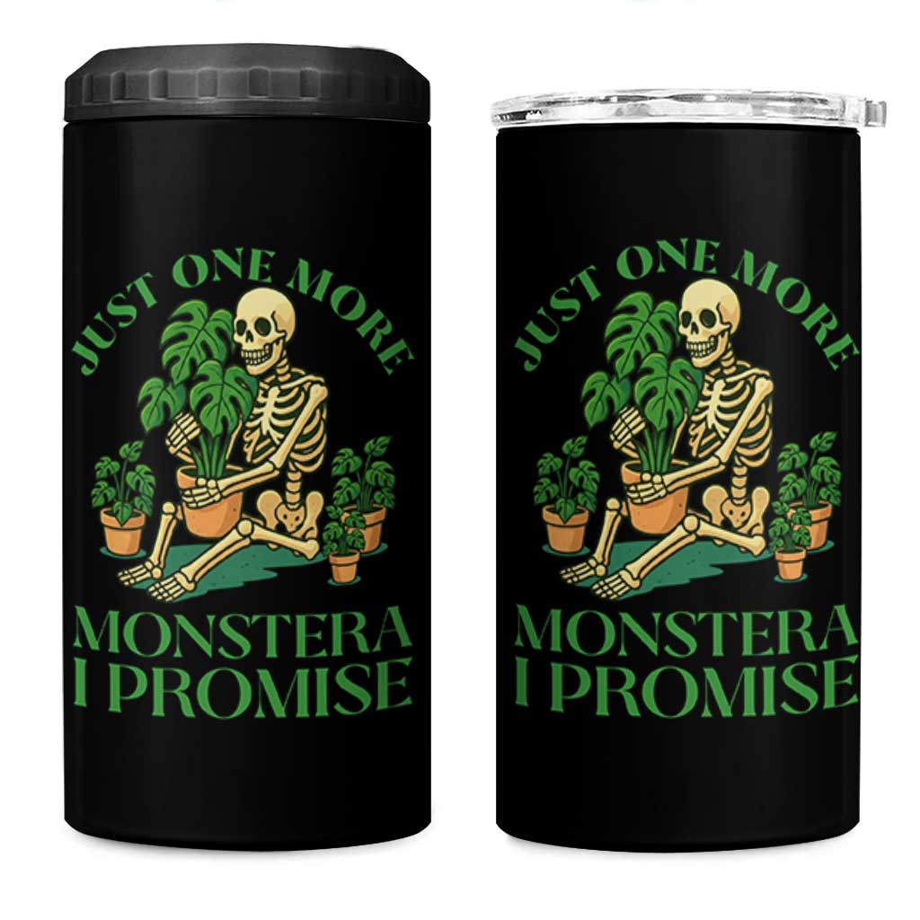 Just One More Monstera 4 in 1 Can Cooler Tumbler Skeleton Plant Lover Gift - Wonder Print Shop