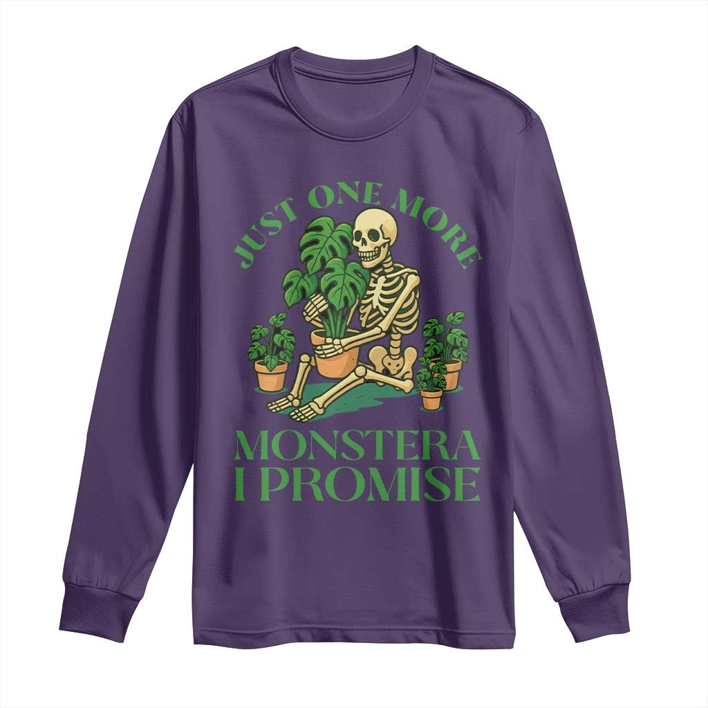 Just One More Monstera Long Sleeve Shirt Skeleton Plant Lover Gift - Wonder Print Shop