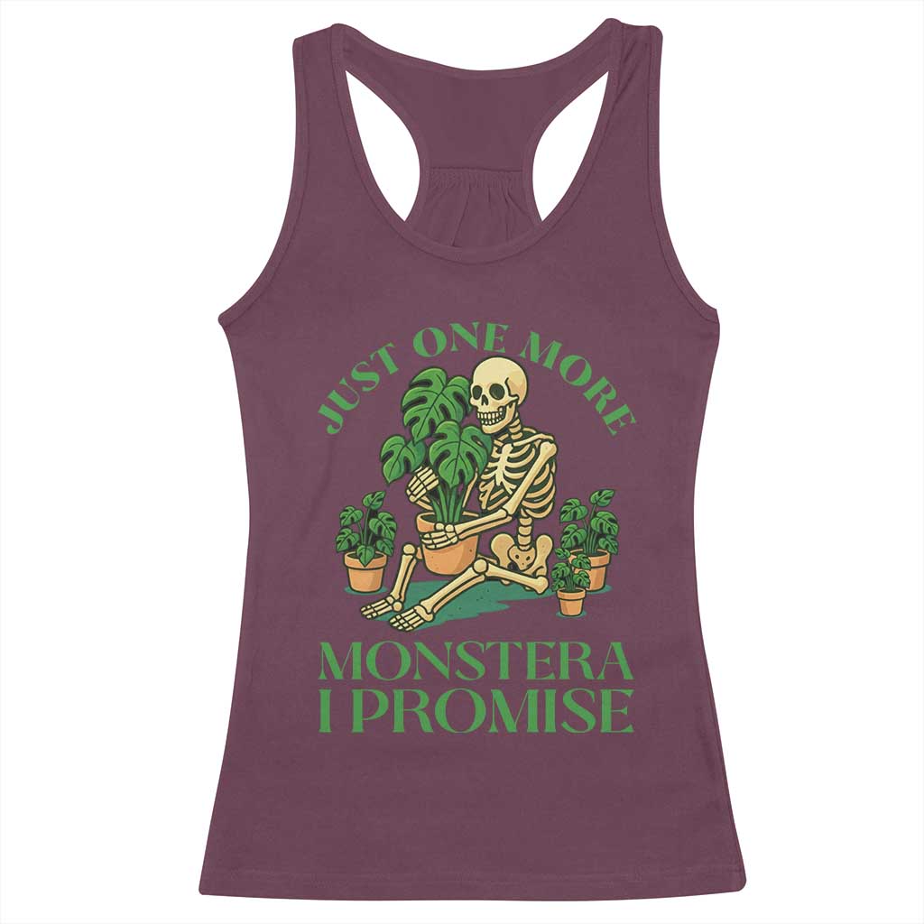 Just One More Monstera Racerback Tank Top Skeleton Plant Lover Gift - Wonder Print Shop