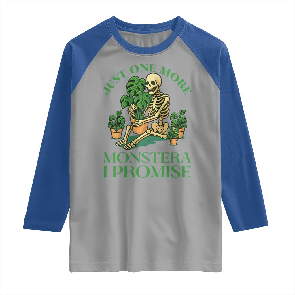 Just One More Monstera Raglan Shirt Skeleton Plant Lover Gift - Wonder Print Shop