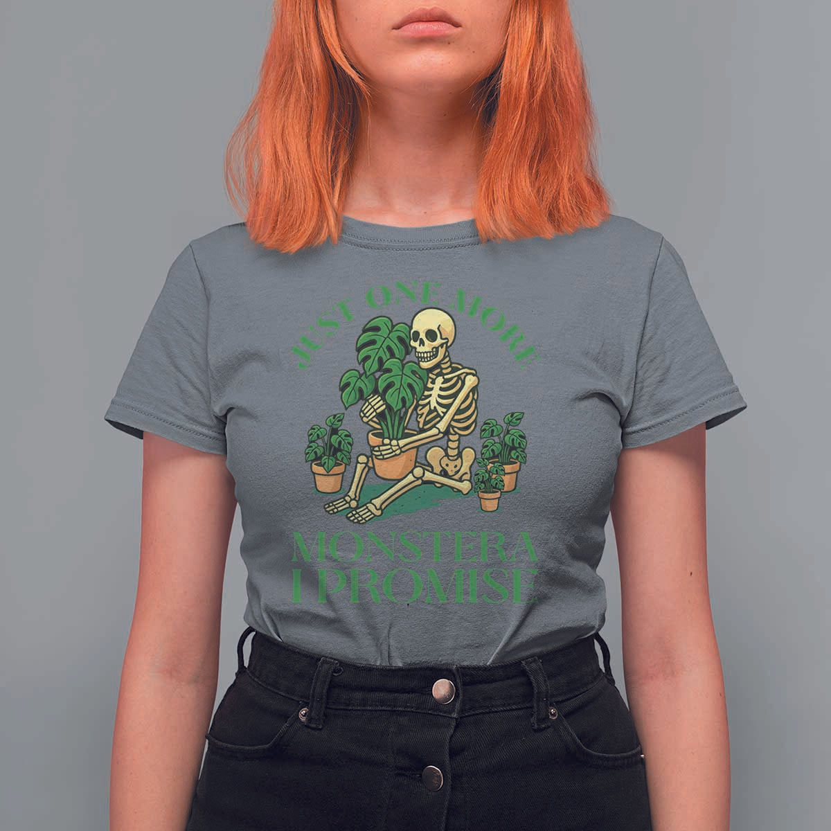 Just One More Monstera T Shirt For Women Skeleton Plant Lover Gift - Wonder Print Shop