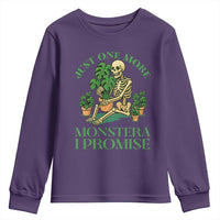 Just One More Monstera Youth Sweatshirt Skeleton Plant Lover Gift - Wonder Print Shop