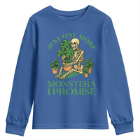 Just One More Monstera Youth Sweatshirt Skeleton Plant Lover Gift - Wonder Print Shop