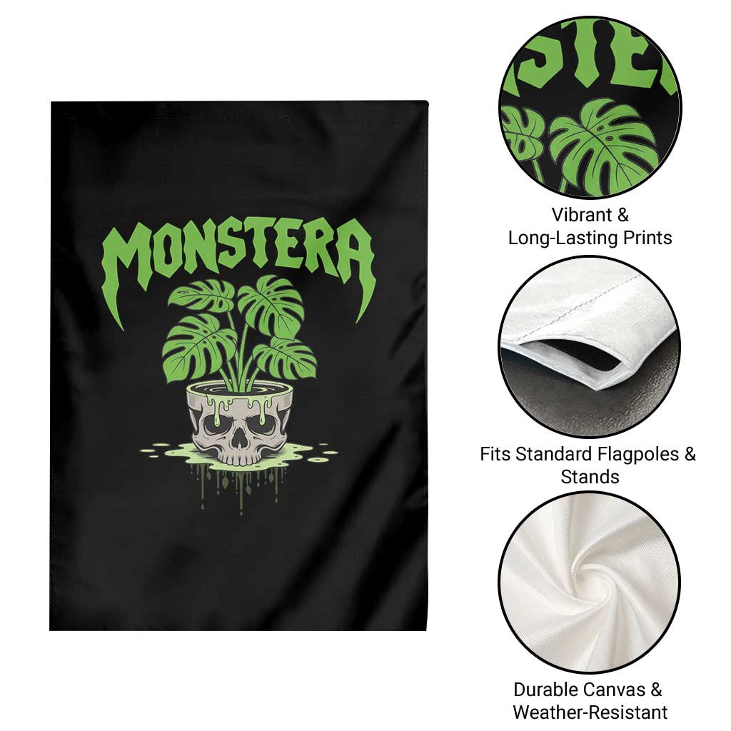 Monstera Lover Houseplant Gift Garden Flag Skull Plant Pot Graphic - Wonder Print Shop