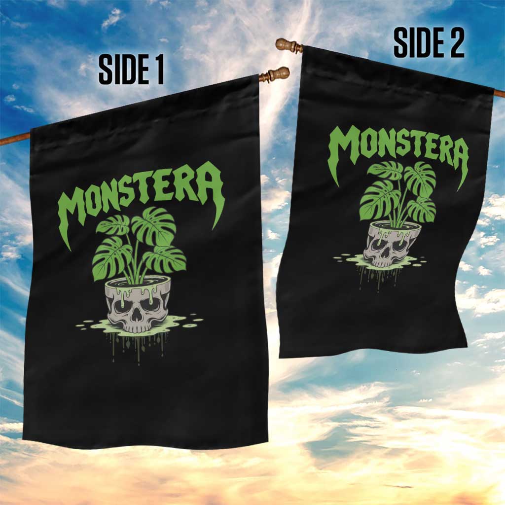 Monstera Lover Houseplant Gift Garden Flag Skull Plant Pot Graphic - Wonder Print Shop