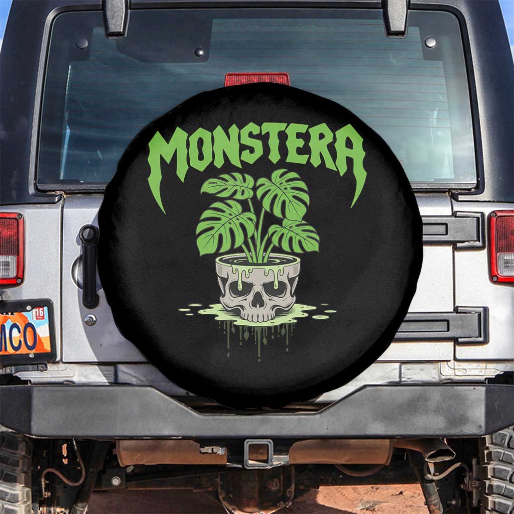 Monstera Lover Houseplant Gift Spare Tire Cover Skull Plant Pot Graphic - Wonder Print Shop