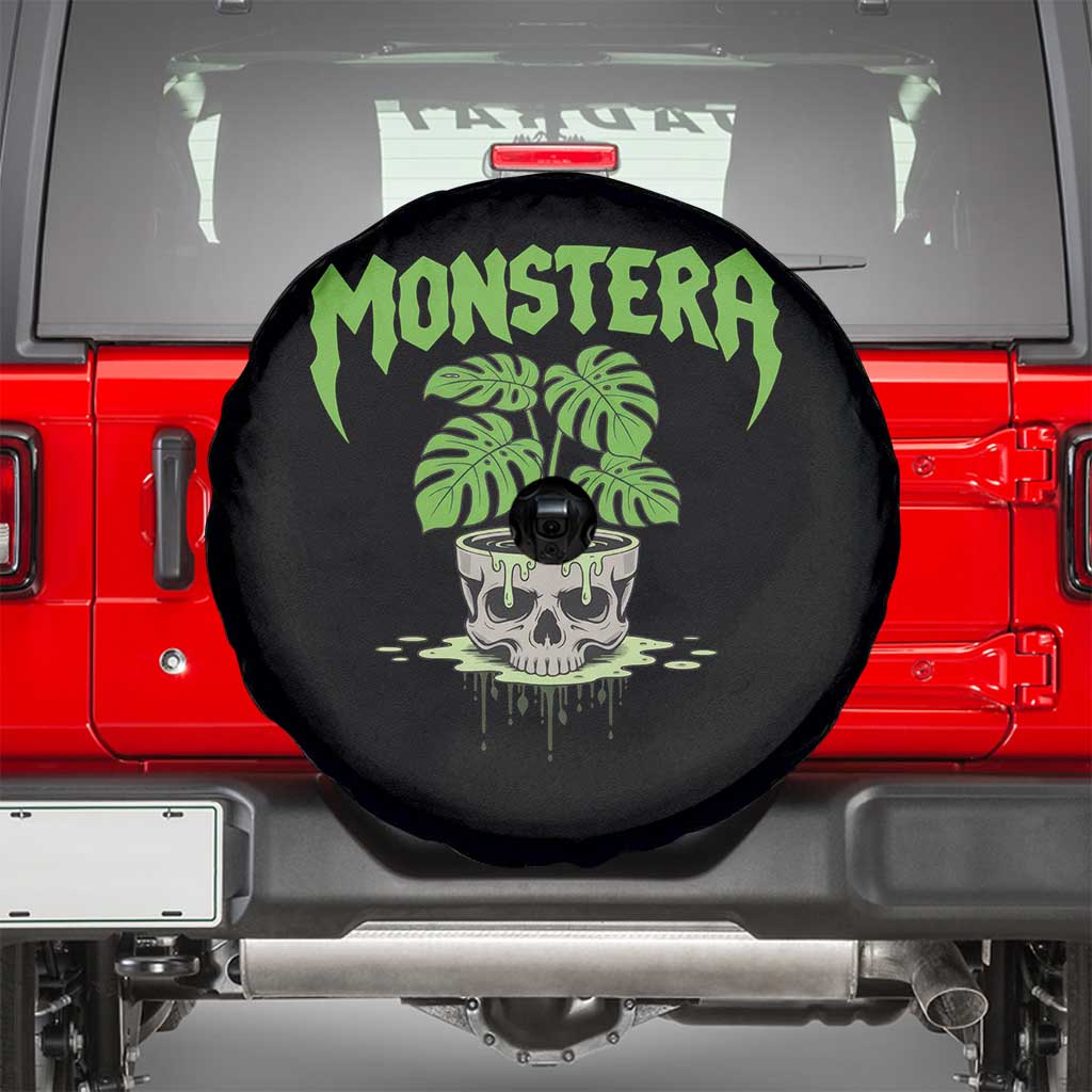 Monstera Lover Houseplant Gift Spare Tire Cover Skull Plant Pot Graphic - Wonder Print Shop