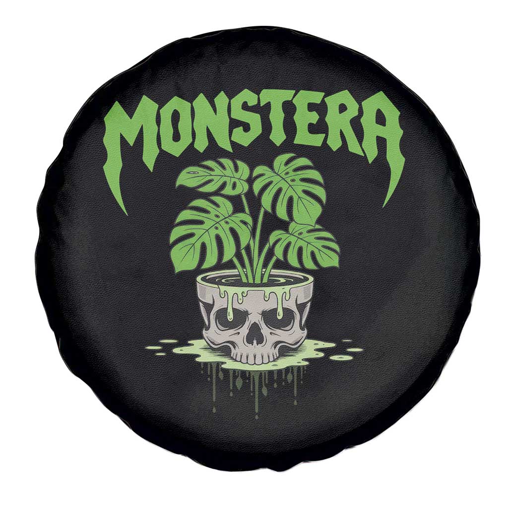 Monstera Lover Houseplant Gift Spare Tire Cover Skull Plant Pot Graphic - Wonder Print Shop