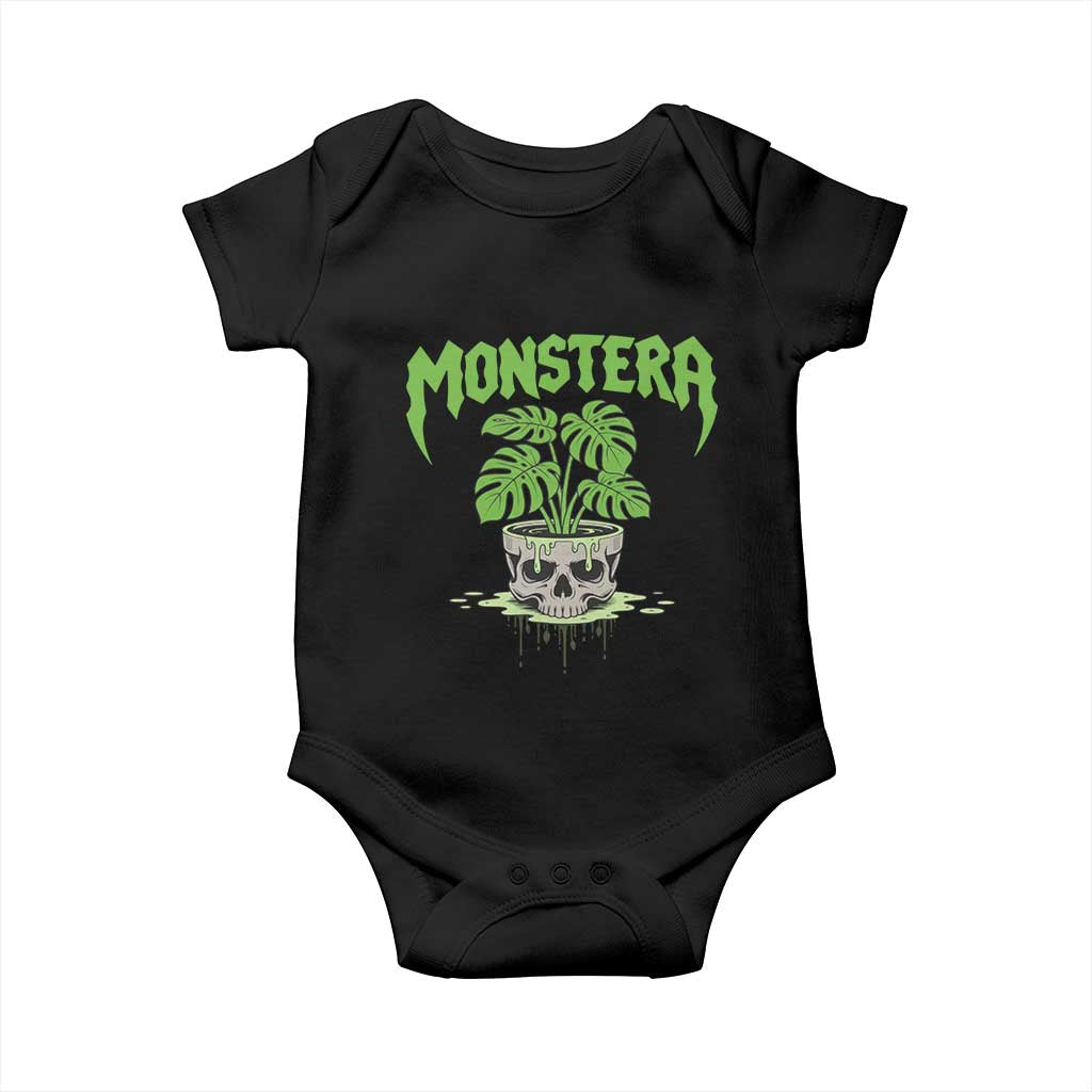 Monstera Lover Houseplant Gift Baby Onesie Skull Plant Pot Graphic - Wonder Print Shop