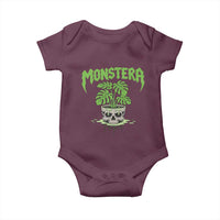 Monstera Lover Houseplant Gift Baby Onesie Skull Plant Pot Graphic - Wonder Print Shop