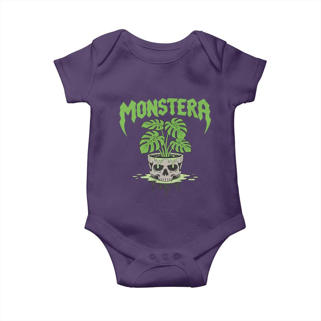Monstera Lover Houseplant Gift Baby Onesie Skull Plant Pot Graphic - Wonder Print Shop