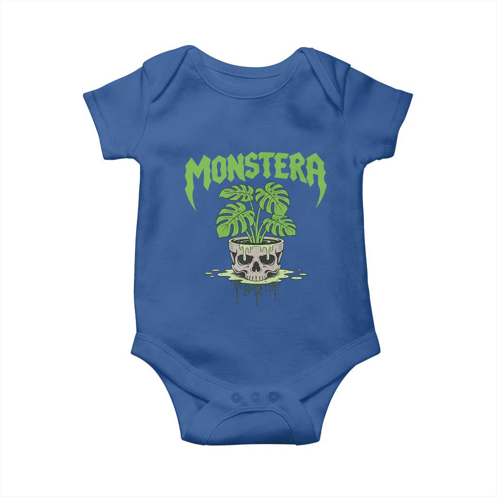 Monstera Lover Houseplant Gift Baby Onesie Skull Plant Pot Graphic - Wonder Print Shop