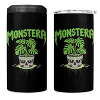 Monstera Lover Houseplant Gift 4 in 1 Can Cooler Tumbler Skull Plant Pot Graphic - Wonder Print Shop