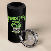 Monstera Lover Houseplant Gift 4 in 1 Can Cooler Tumbler Skull Plant Pot Graphic - Wonder Print Shop